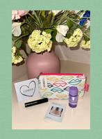 Clinique pouch met 3 luxe miniaturen, Ophalen of Verzenden, Nieuw, Gehele gezicht, Verzorging