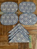 Metz & Co Sheridan William Morris placemats servetten 8x, Huis en Inrichting, Ophalen of Verzenden, Gebruikt, Blauw, Placemat