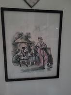 Oude gesigneerde tekening/prent ingelijst, Ophalen of Verzenden