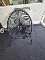 Moderne Zwarte Stoel - Rotan Look, Gebruikt, Unknown, Unknown, Ophalen of Verzenden