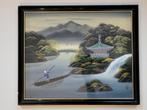 Japans schilderij op zijde, Ophalen of Verzenden