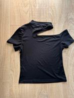 Zwarte Top met Asymmetrische Halslijn, Zwart, Ophalen of Verzenden, Zo goed als nieuw, Korte mouw