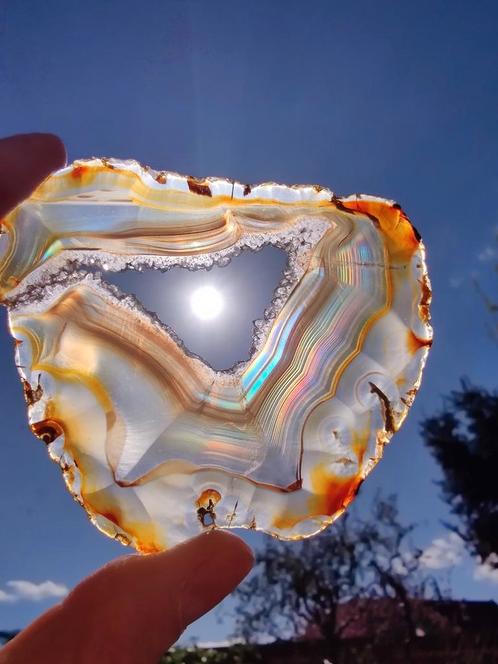 Iris agaat, Verzamelen, Mineralen en Fossielen, Mineraal, Ophalen of Verzenden