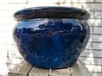 Grote blauwe Bloempot 44 cm, Tuin en Terras, Bloempotten, Ophalen, Rond, Aardewerk, Minder dan 40 cm