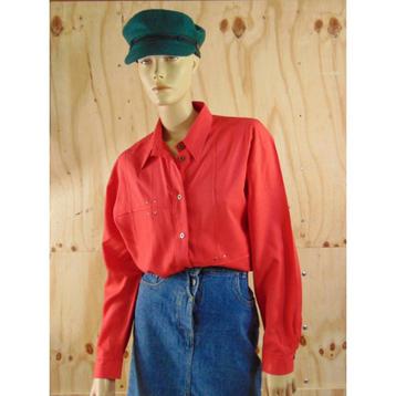 Vintage rode blouse maat 42 | 1196 beschikbaar voor biedingen