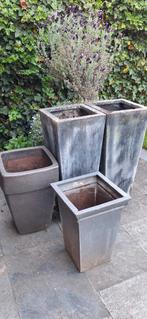 Gratis, 4 plantenbakken., Tuin en Terras, Ophalen, Gebruikt, Kunststof, Minder dan 60 cm