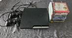 Playstation 3 (Slim, 320GB), 2 controllers, 13 spellen, Spelcomputers en Games, Gebruikt, Verzenden, Met 2 controllers, 320 GB