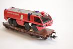 Märklin 4849 zwaarlastwagon beladen met brandweer ÖBB., Wisselstroom, Wagon, Ophalen of Verzenden, Zo goed als nieuw
