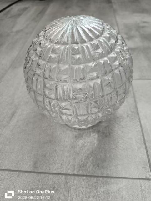 Plafond Art Deco glazen bollamp Plafondlamp, Huis en Inrichting, Lampen | Plafondlampen, Zo goed als nieuw, Glas, Ophalen of Verzenden