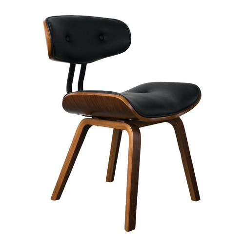 Blackwood eetkamerstoel DutchBone, Huis en Inrichting, Stoelen, Zo goed als nieuw, Eén, Hout, Leer, Zwart, Ophalen