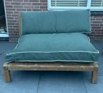 Twee palletbanken met kussens., Ophalen of Verzenden, Gebruikt, Hout