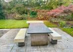 Betonnen picknic set, Tuin en Terras, Ophalen, Gebruikt, Rechthoekig, Hout