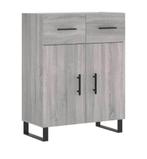 Dressoir 69,5x34x90 cm bewerkt hout grijs sonoma, Ophalen, Met deur(en), Eikenhout, Nieuw