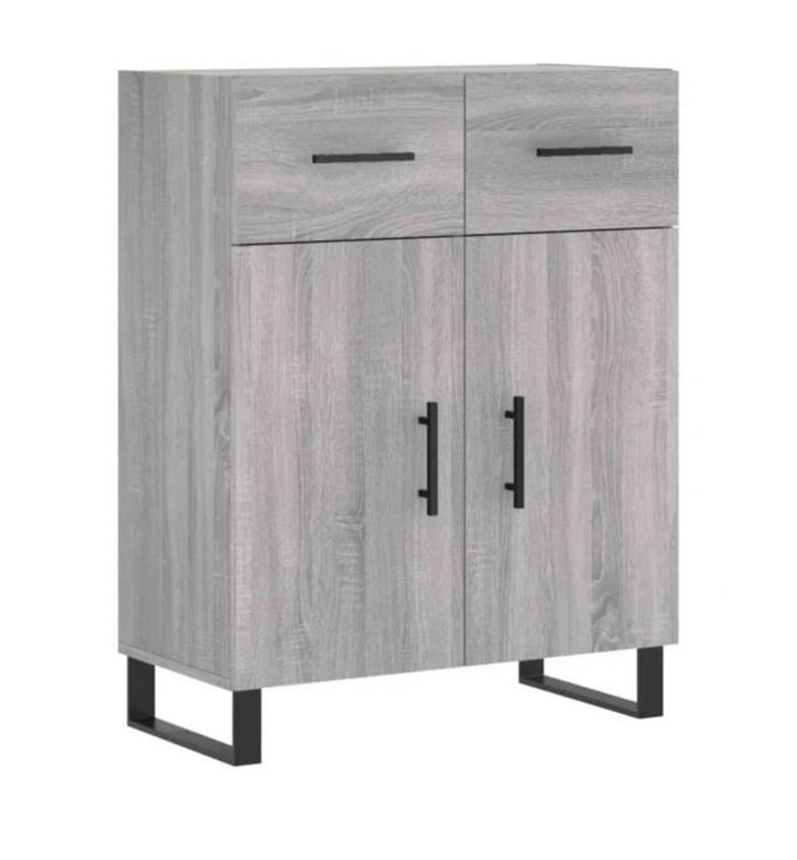 Dressoir 69,5x34x90 cm bewerkt hout grijs sonoma, Huis en Inrichting, Kasten | Dressoirs, Nieuw, 50 tot 100 cm, 25 tot 50 cm, Met lade(s)