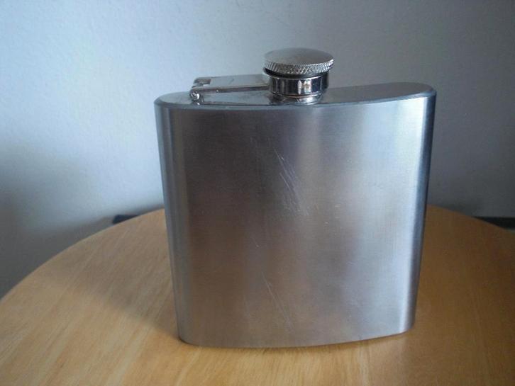 Roestvrijstalen Heupfles, Verzamelen, Retro, Overige typen, Ophalen of Verzenden