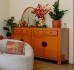 Oranje chinese kast retro vintage bohemian, Huis en Inrichting, Kasten | Dressoirs, Ophalen, Zo goed als nieuw, 25 tot 50 cm