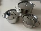 Bk pannen 3 delig, Huis en Inrichting, Keuken | Potten en Pannen, Ophalen of Verzenden, Zo goed als nieuw, Gietijzer, Koekenpan of Braadpan