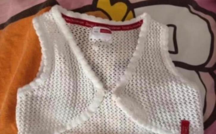 Wit gehaakt vestje NAME IT in maat 104, Kinderen en Baby's, Kinderkleding | Maat 104, Gebruikt, Meisje, Trui of Vest, Ophalen