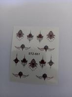 Velletje nagel water decals stickers STZ-657 figuren zwart r, Verzenden, Zwart, Nieuw, Handen en Nagels