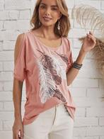 NIEUW! Trendy boho ibiza roze top met veren maat XXL 3XL, Kleding | Dames, Grote Maten, Nieuw, Shirt of Top, Roze, Verzenden