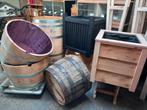 Bloembakken van eiken vaten en Douglas hout, Tuin en Terras, Bloembakken en Plantenbakken, Ophalen, Nieuw, Hout