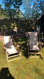 Vintage strandstoelen opknapper, Tuin en Terras, Ligbedden, Gebruikt, Hout, Ophalen