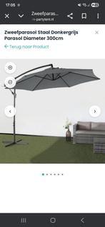 Zweefparasol met tegels, Tuin en Terras, Parasols, Ophalen, Verstelbaar, 2 tot 3 meter, Zweefparasol