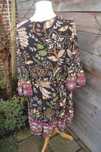 Overslagjurk zwart/ bruin/ fuschia Paprika T5(52) Vaste prij, Kleding | Dames, Jurken, Zwart, Maat 46/48 (XL) of groter, Ophalen of Verzenden