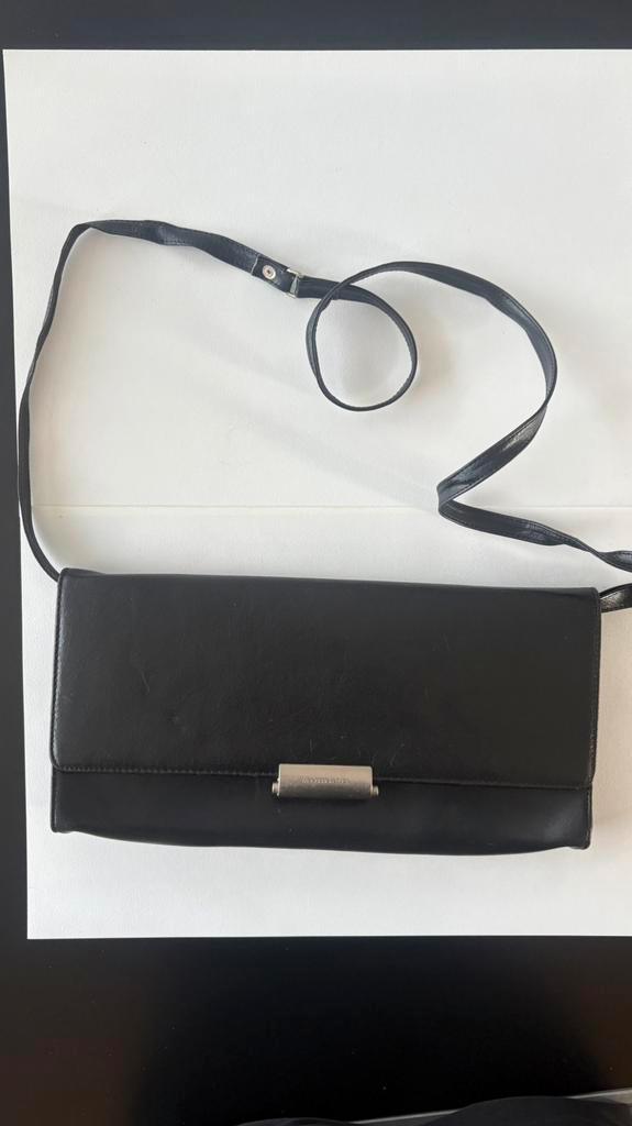 Kalfsleren tas Mandarina Duck, Sieraden, Tassen en Uiterlijk, Tassen | Damestassen, Zo goed als nieuw, Zwart, Verzenden