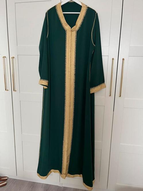 Groene Kaftan met goud marokkaanse jurk, Kleding | Dames, Gelegenheidskleding, Nieuw, Overige typen, Groen, Verzenden
