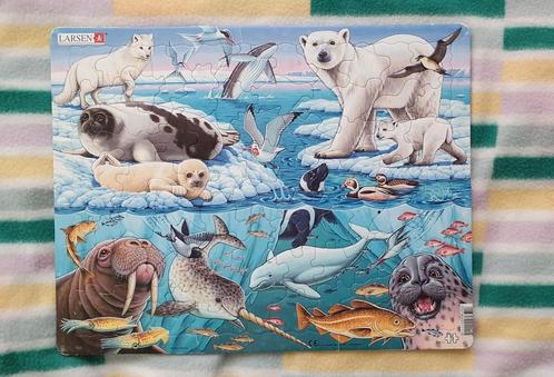 Larsen-  puzzel - pool dieren, Kinderen en Baby's, Speelgoed | Kinderpuzzels, Zo goed als nieuw, Meer dan 50 stukjes, Ophalen of Verzenden