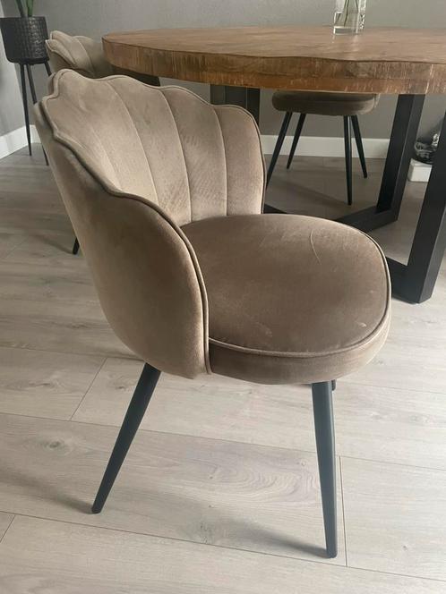Crown velvet eetkamerstoelen kleur zand, Huis en Inrichting, Stoelen, Zo goed als nieuw, Ophalen