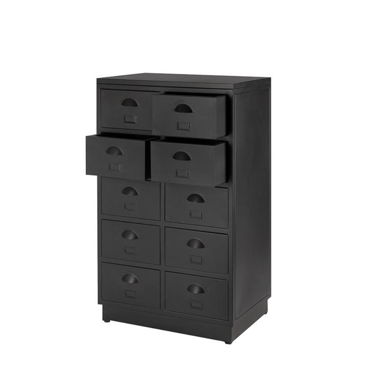 Refurbished Vintage Ladekast van IJzer Retro Metaal Zwart, Huis en Inrichting, Kasten | Ladekasten, Nieuw, Minder dan 100 cm, 50 tot 100 cm