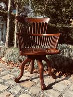 antiek eiken Windsor bureaustoel, Ophalen, Gebruikt, Bruin