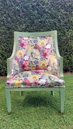Unieke handgestoffeerde bloemenstoel, Huis en Inrichting, Fauteuils, Ophalen, Zo goed als nieuw