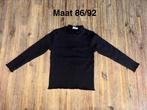 HEMA Zwarte Rib Longsleeve Maat 86/92, Meisje, Ophalen of Verzenden, Zo goed als nieuw, Hema