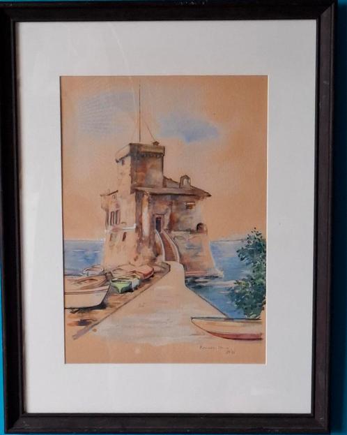 V.W. RAPALLO. Italië. 1956. 33/43 cm., Antiek en Kunst, Kunst | Schilderijen | Klassiek, Ophalen