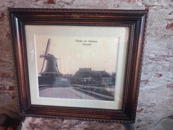 Oude brocante prent Molenbelt molen Hattem beschikbaar voor biedingen