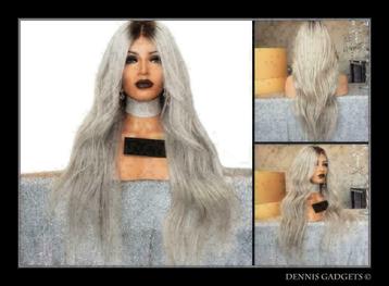 Dennis Gadgets: Fashion damespruik lang mixed grey nr. 59 beschikbaar voor biedingen