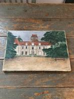 KUNST SCHILDERIJ MANOIR FRANKRIJK OLIE CANVAS, Antiek en Kunst, Kunst | Schilderijen | Klassiek, Ophalen of Verzenden