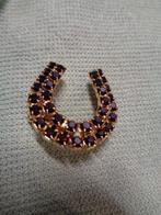 goudkl vintage strass broche rode stenen nr br 0177 r, Sieraden, Tassen en Uiterlijk, Antieke sieraden, Ophalen of Verzenden, Overige materialen