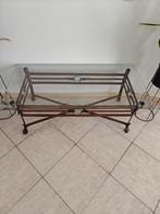 Vintage Salontafel met Glazen Blad, Antiek en Kunst, Ophalen