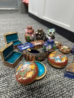 cloisonne vaasjes beeld asbak pillendoosjes 21 stuks, Ophalen of Verzenden