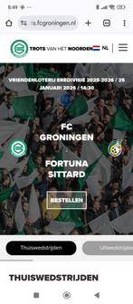 2 of 4 kaartjes FC Groningen Fortuna Sittard zondag 14:30uur, Tickets en Kaartjes, Losse kaart, Twee personen, Januari