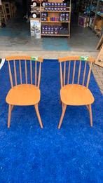 Houten stoelen met spijlen set van 2 bruin 47x45x83 cm, Huis en Inrichting, Stoelen, Ophalen, Bruin, Nieuw, Nb