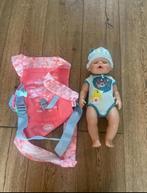 Baby born met draagzak, Kinderen en Baby's, Speelgoed | Poppen, Ophalen of Verzenden, Zo goed als nieuw, Babypop