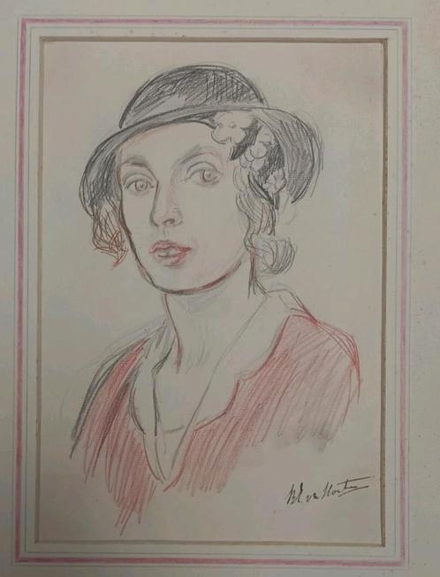 Barbara van Houten (1862-1950) - Portret, Antiek en Kunst, Kunst | Schilderijen | Klassiek, Ophalen of Verzenden