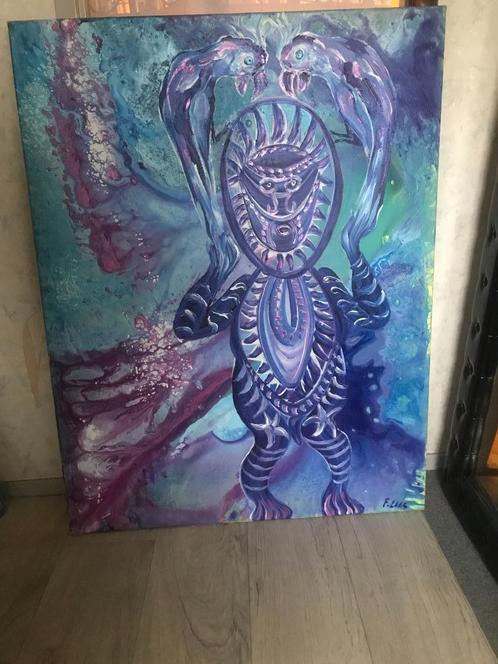 Schilderij Fernanda Laas Vintage Acryl verf., Antiek en Kunst, Kunst | Schilderijen | Klassiek, Ophalen