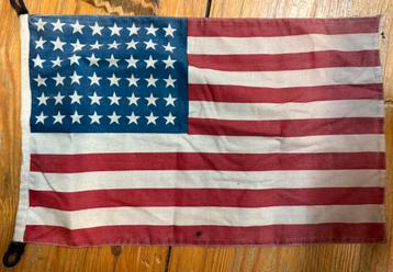Amerikaanse 48 sterrenvlag 30X25 cm.  Willys Jeep beschikbaar voor biedingen