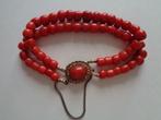 Bloedkoralen armband met gouden slot, Verzenden, Goud, Armband, Met edelsteen
